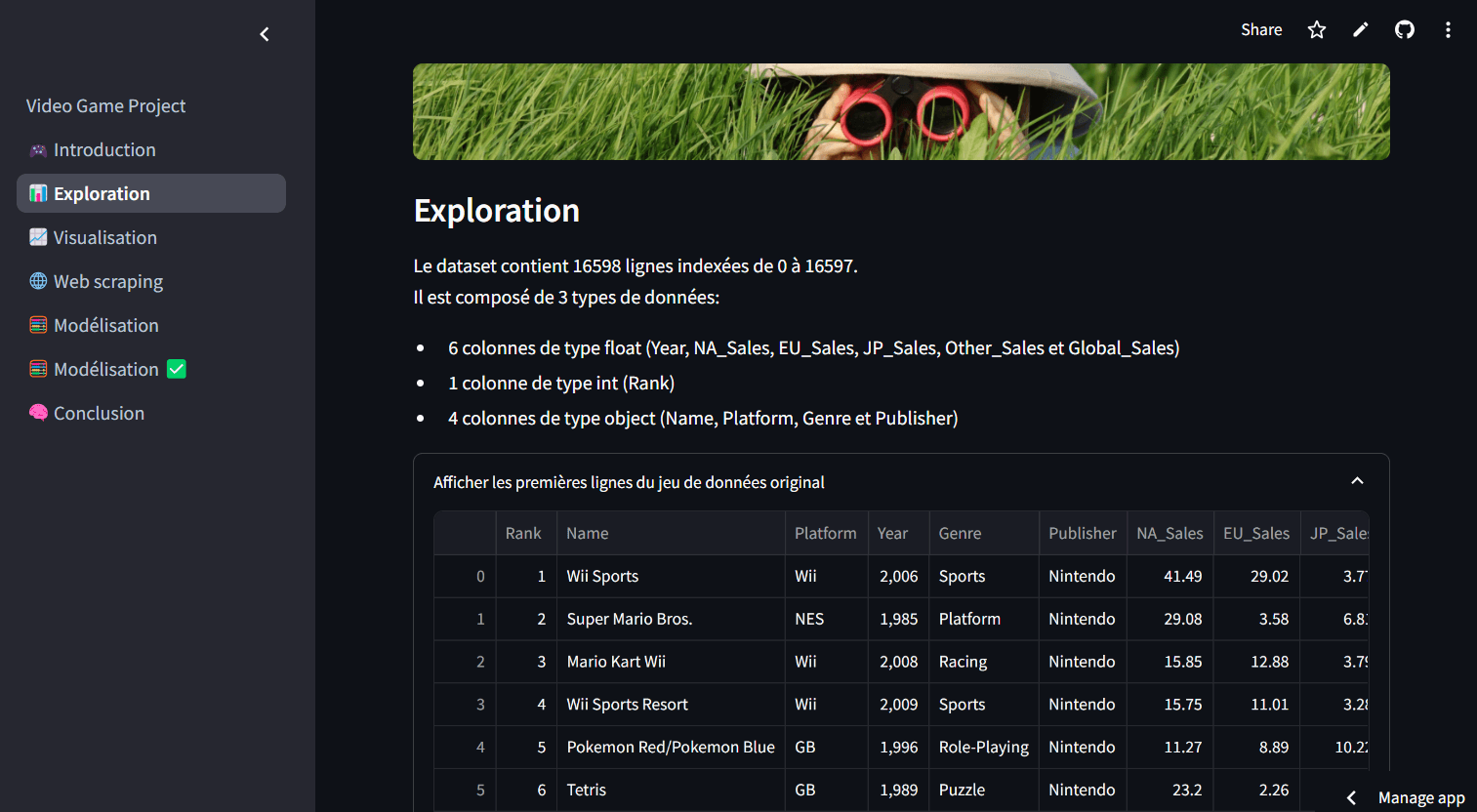 Streamlit example
