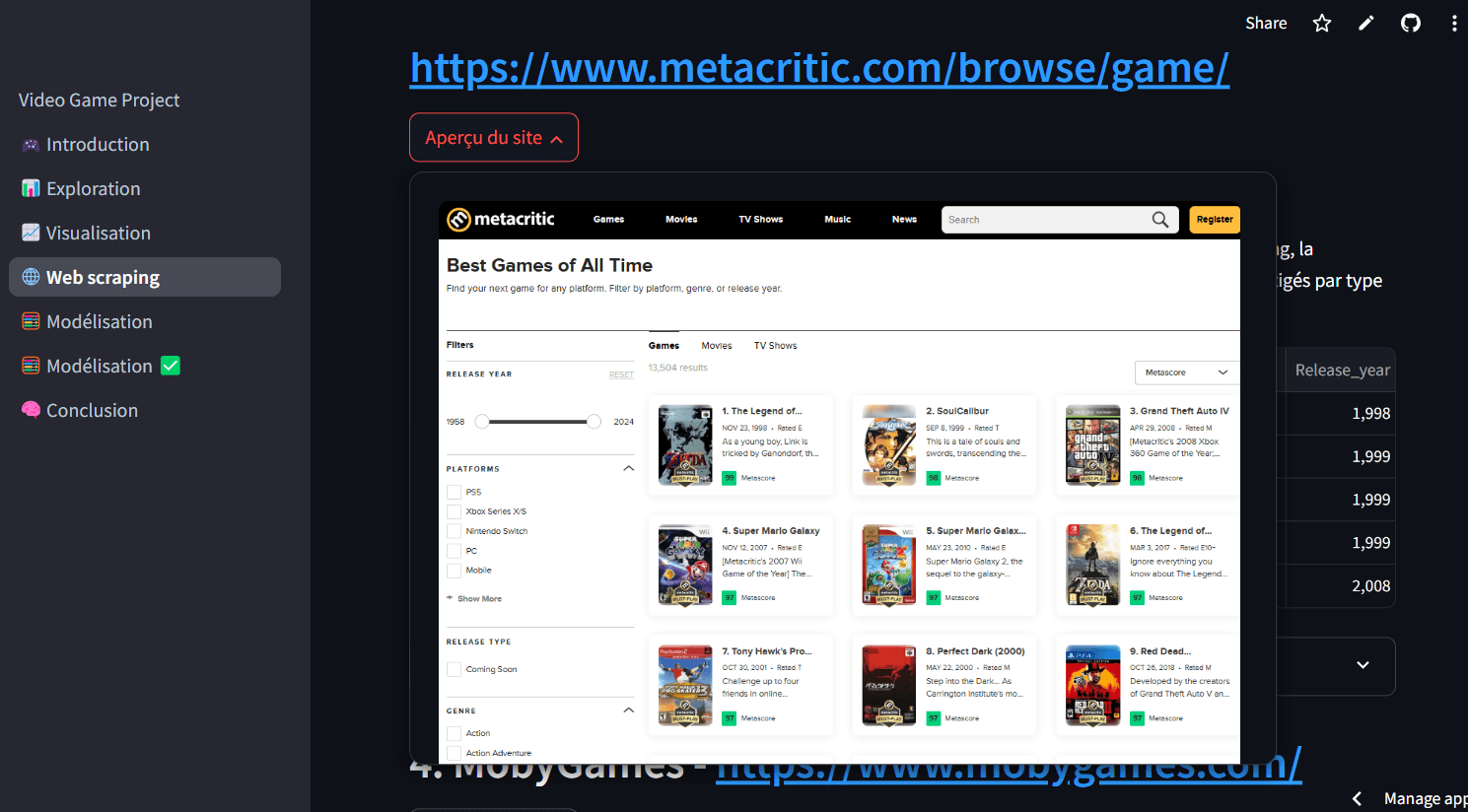 Streamlit example