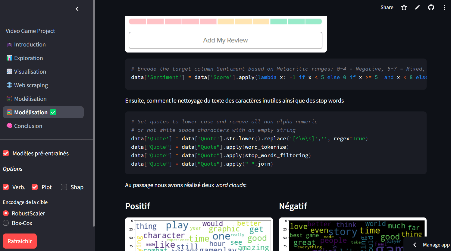 Streamlit example