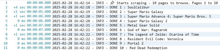 Log extract Advanced web scraping